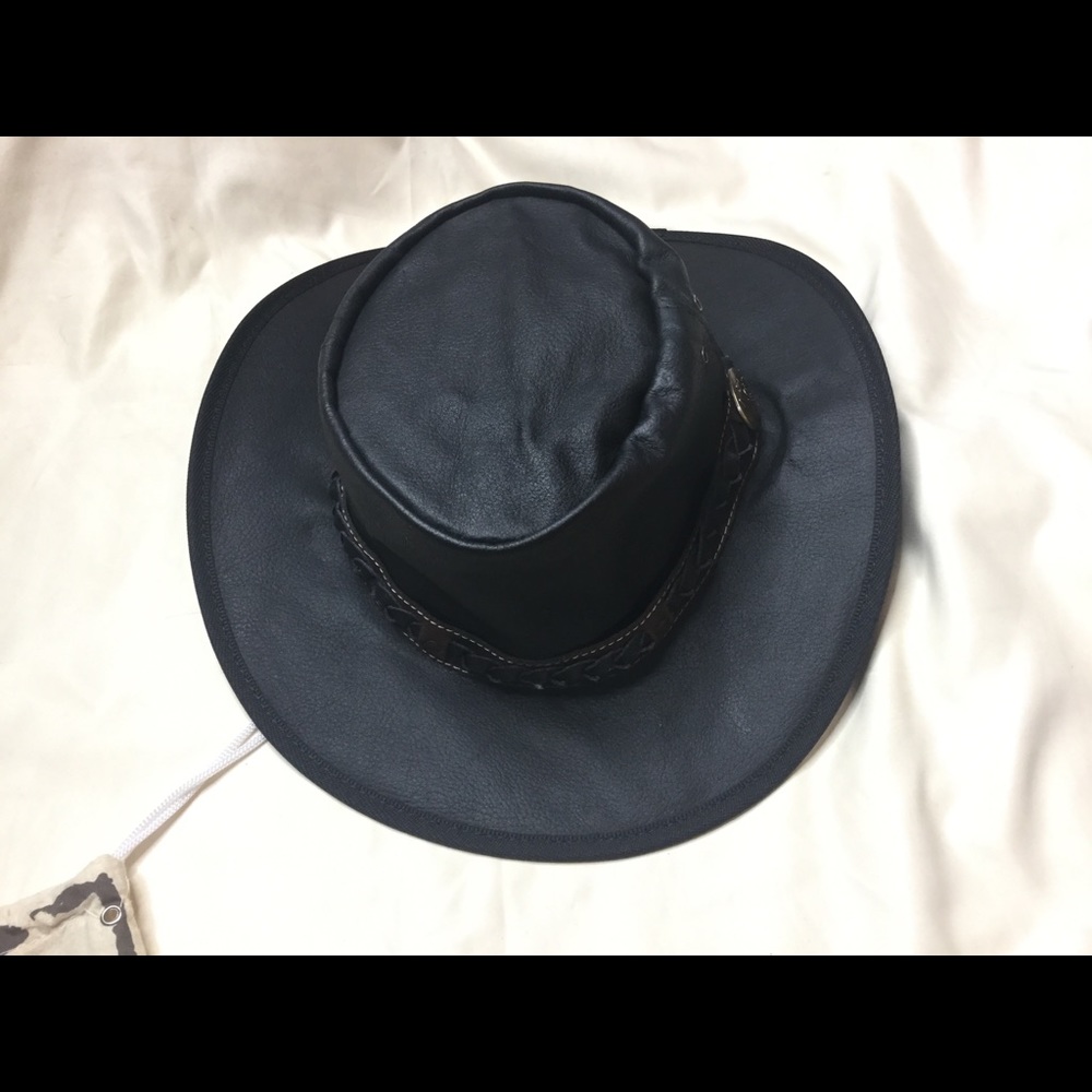 Jacaru Australian Leather Foldable Hat & Bag